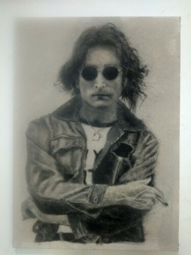 Рисунок под названием "John Lennon" - Hasan Abeta, Подлинное произведение искусства, Песок