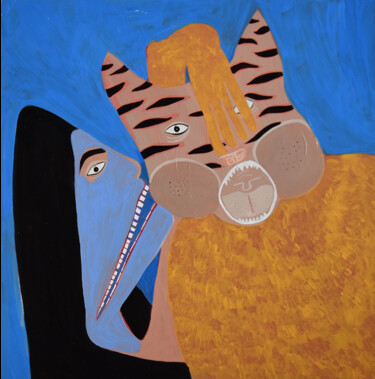 绘画 标题为“tygah and me” 由Linda Hauser, 原创艺术品, 丙烯