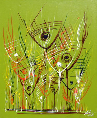 Peinture intitulée "Ils sont vert" par Stéphane Hauton (O), Œuvre d'art originale, Acrylique