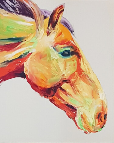 "Colors/Horse head" başlıklı Tablo Daniel Havel tarafından, Orijinal sanat, Petrol