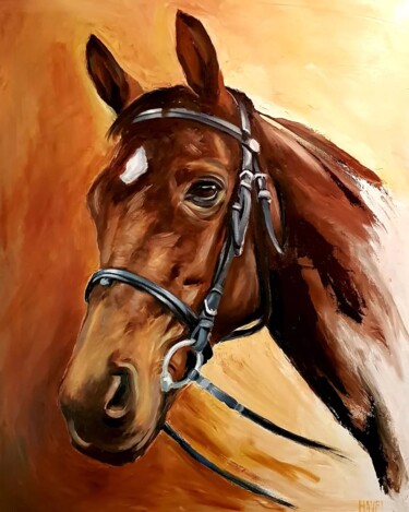 Peinture intitulée "Horse portrait" par Daniel Havel, Œuvre d'art originale, Huile