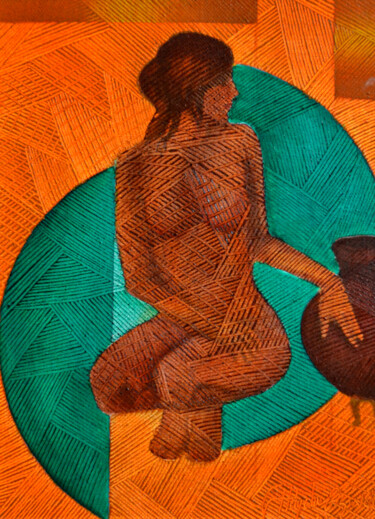 Pintura titulada "Nude 6" por Haydar Ekinekk, Obra de arte original, Oleo Montado en Bastidor de camilla de madera