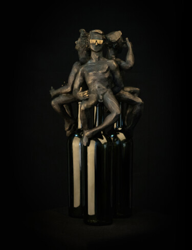 Sculptuur getiteld "Wine dipped metamor…" door Hayk Hovhannisyan, Origineel Kunstwerk, Bronzen