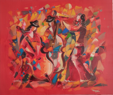 Malerei mit dem Titel "Musical festival (7…" von Hayk Miqayelyan, Original-Kunstwerk, Öl Auf Keilrahmen aus Holz montiert