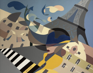 Malarstwo zatytułowany „Parisian Dreams” autorstwa Liana Ohanyan, Oryginalna praca, Olej Zamontowany na Drewniana rama noszy