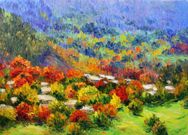 Malerei mit dem Titel "Autumn in Armenia" von Haykuhi Khachatryan, Original-Kunstwerk, Öl
