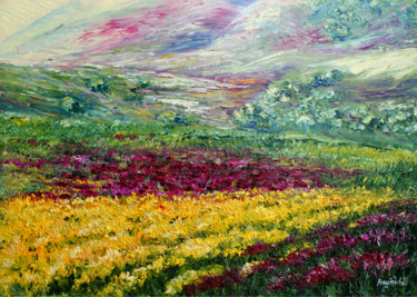 제목이 "Flower's field"인 미술작품 Haykuhi Khachatryan로, 원작, 기름