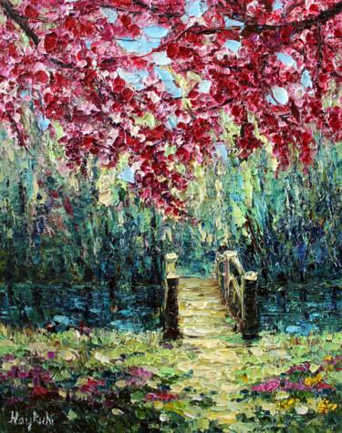 Картина под названием "Blooming garden" - Haykuhi Khachatryan, Подлинное произведение искусства, Масло
