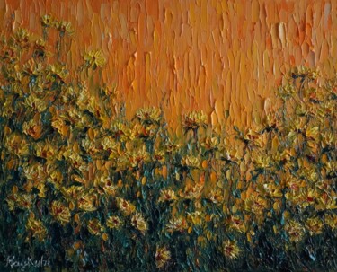 Malerei mit dem Titel "Yellow flowers" von Haykuhi Khachatryan, Original-Kunstwerk, Öl