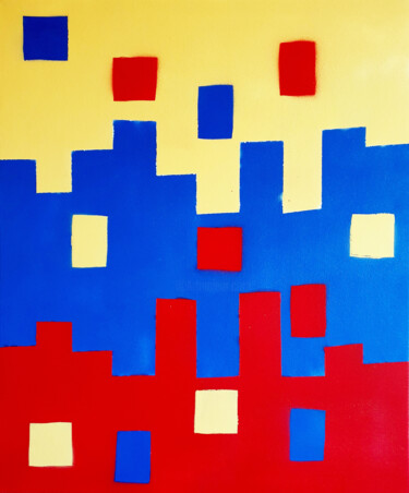 Schilderij getiteld "HAYVON Tetris 3D ,…" door Hayvon, Origineel Kunstwerk, Acryl Gemonteerd op Frame voor houten brancard