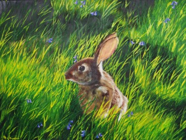 Painting titled "Translucent Spring…" by Hazel Thomson, Original Artwork, Oil Mounted on Wood Stretcher frame