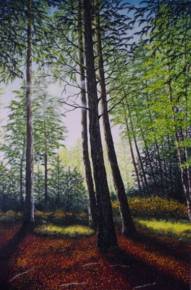 Peinture intitulée "Light Through The T…" par Hazel Thomson, Œuvre d'art originale, Huile Monté sur Châssis en bois