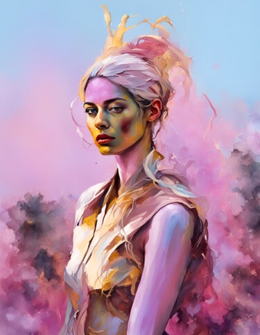 Digital Arts titled "Pink Mist" by Hazel, Original Artwork, AI generated image