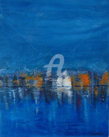 Schilderij getiteld "City Light" door Helena Cambeiro, Origineel Kunstwerk, Acryl