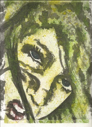 Painting titled "self portrait" by Heather Caton, Original Artwork, Oil