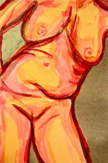 Painting titled "nude" by Heather Caton, Original Artwork, Oil