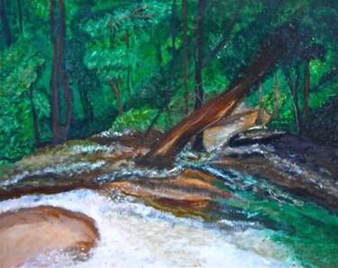 Painting titled "dunns river" by Heather Caton, Original Artwork, Oil