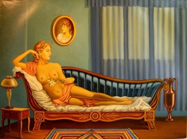 Painting titled "nude" by Gyuri Lohmuller, Original Artwork, Oil