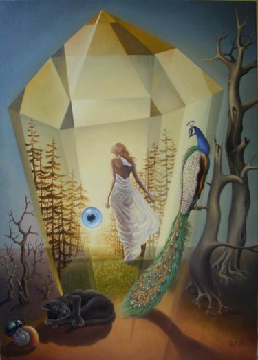 Painting titled "Lisa's dream - Le r…" by Gyuri Lohmuller, Original Artwork, Oil