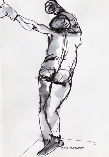 Drawing titled "Boxer#2" by Eric Hebert, Original Artwork