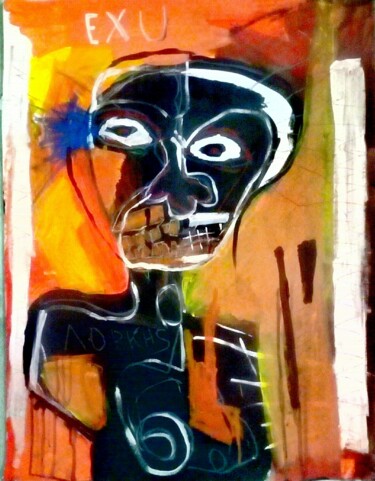 Schilderij getiteld "mystery mister" door Hector O'Kanin, Origineel Kunstwerk, Acryl