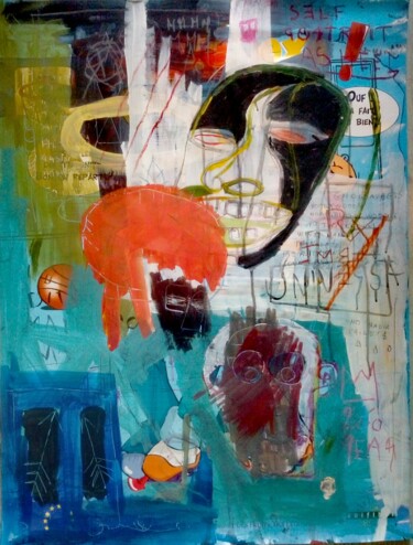 Malerei mit dem Titel "jean michel, andy a…" von Hector O'Kanin, Original-Kunstwerk, Acryl