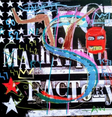 Schilderij getiteld "Invest" door Hector O'Kanin, Origineel Kunstwerk, Graffiti
