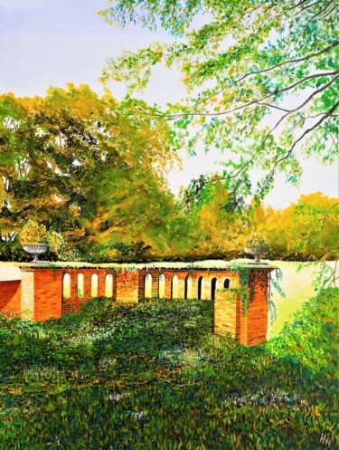 Pintura intitulada "Garden Wall Lauroy…" por Bert Hermans, Obras de arte originais, Óleo