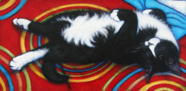 Schilderij getiteld "Charlie Belly Up" door Heidi Shaulis, Origineel Kunstwerk, Olie