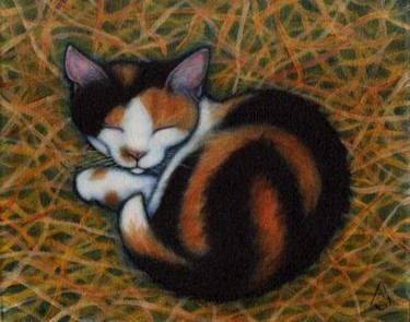 "Calico Barn Cat" başlıklı Tablo Heidi Shaulis tarafından, Orijinal sanat