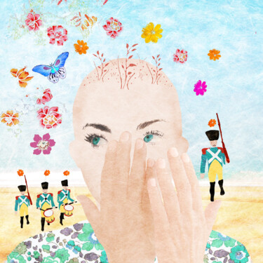 Arte digitale intitolato "Visage de femme" da Hel Swynghedauw, Opera d'arte originale, Collages