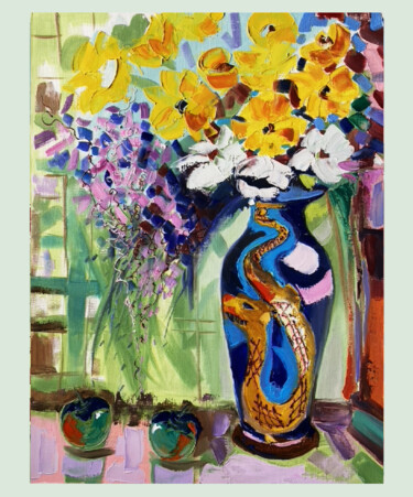 Pintura intitulada "Sunflower Oil Paint…" por Helen, Obras de arte originais, Óleo