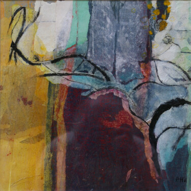 Collagen mit dem Titel "L'arbre isolé III…" von Helen Hill, Original-Kunstwerk, Collagen
