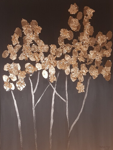 Peinture intitulée "Golden Bouquet" par Helena Marja, Œuvre d'art originale, Acrylique