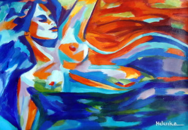 Pittura intitolato ""The Sea of Life"" da Helena Wierzbicki, Opera d'arte originale, Acrilico