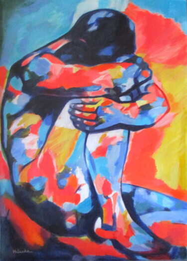 Schilderij getiteld ""Vulnerable Heart"" door Helena Wierzbicki, Origineel Kunstwerk, Acryl