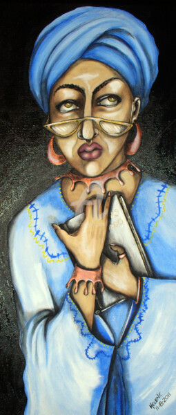 Peinture intitulée "La profesora" par Helene, Œuvre d'art originale, Acrylique