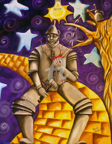 Painting titled "Tinman and The New…" by Helene, Original Artwork, Acrylic