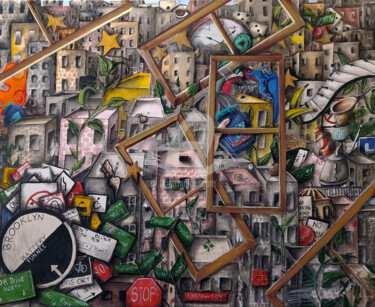 「An Urban Jungle」というタイトルの絵画 Heleneによって, オリジナルのアートワーク, アクリル
