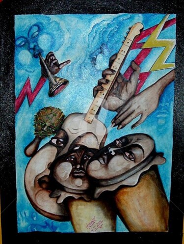 Painting titled "music alive" by Helene, Original Artwork