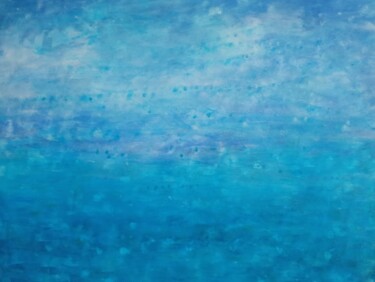 Painting titled "Eau" by Helene Beugras, Original Artwork, Acrylic Mounted on Wood Stretcher frame