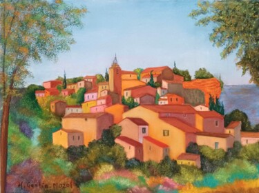 Dessin intitulée "Roussillon" par Hélène Gastin-Mozol, Œuvre d'art originale, Pastel