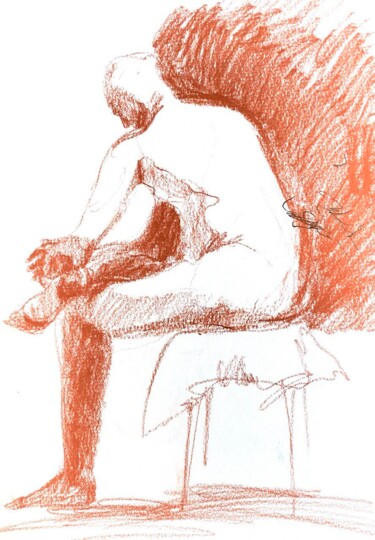 Disegno intitolato "the sketch (1)" da Helene Manoli, Opera d'arte originale, Pastello