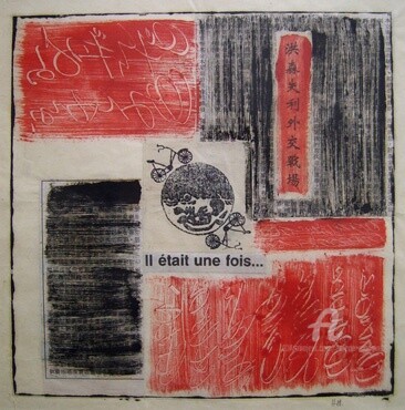 Printmaking titled "Il était une fois" by Hélène Mongin, Original Artwork, Monotype