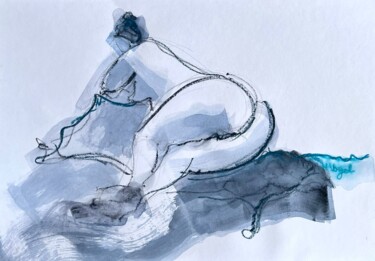 Рисунок под названием "Clarinha décollage…" - Helene Vogel, Подлинное произведение искусства, Древесный уголь