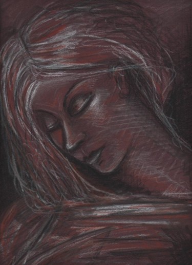 Peinture intitulée "Femme pensive" par Helene Delfosse Gonnet, Œuvre d'art originale