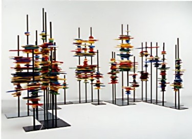 Escultura titulada "de vie en ville" por Hélène Picardi, Obra de arte original, Metales
