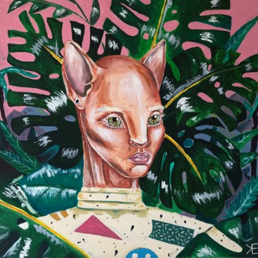 Картина под названием "Зов джунглей" - Лена Крейбринг, Подлинное произведение искусства, Акрил
