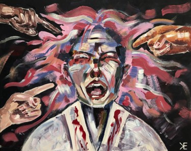 Картина под названием "Осуждение" - Лена Крейбринг, Подлинное произведение искусства, Акрил