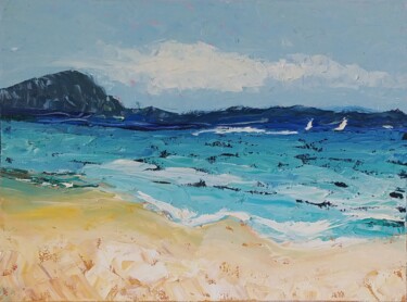 Pintura intitulada "Seascape 22 Mediter…" por Helga G, Obras de arte originais, Óleo